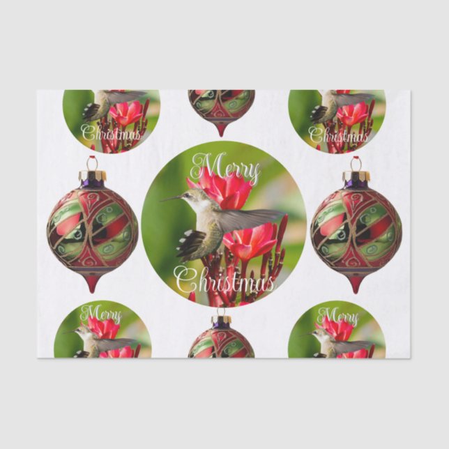 Hummingbird Christmas Tissue Paper Seidenpapier (Vorderseite)