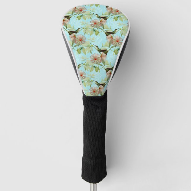 Hummingbird Colibri Green Leaf Spring Golf Headcover (Vorderseite)