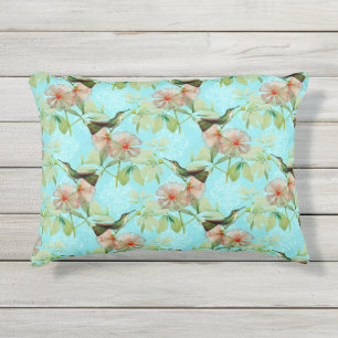 Hummingbird Colibri Green Leaf Spring Vibes Kissen Für Draußen
