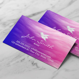 Hummingbird & Colorful Clouds Artist Business Card Visitenkarte