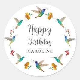 Hummingbird Custom Birthday Sticker