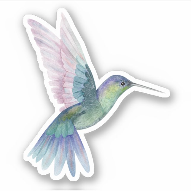 Hummingbird Custom-Cut Vinyl Sticker (Vorderseite)