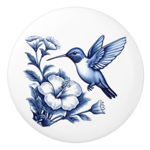 Hummingbird Delft Blue und White Bird Keramikknauf