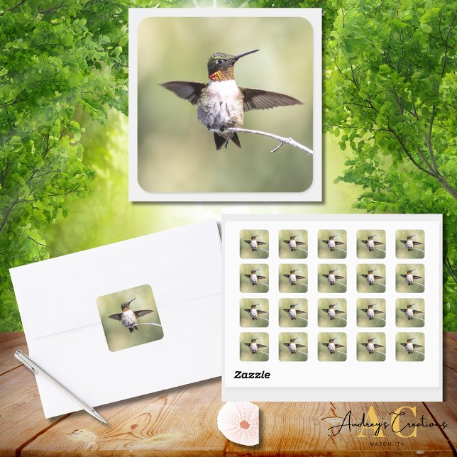 Hummingbird Design #4Q7A0015 Quadratischer Aufkleber (Von Creator hochgeladen)