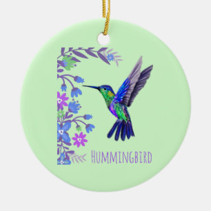 Hummingbird Design Botanische Blume Vogelliebhaber Keramik Ornament
