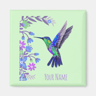 Hummingbird Design Botanische Blume Vogelliebhaber Magnet
