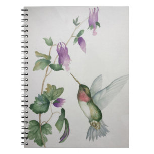 Hummingbird Elegant Wateroclor Notebook Notizblock