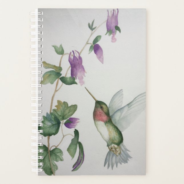 Hummingbird Eleganter Aquarellplaner Planer (Vorderseite)