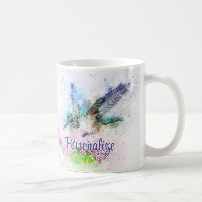 Hummingbird Eleganto Lila Personalisiert Kaffeetasse (Rechts)
