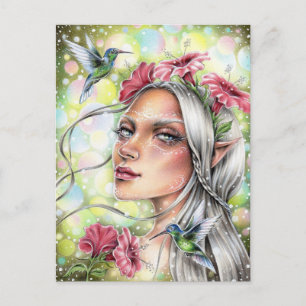 Hummingbird Fairy Postkarte