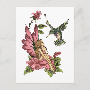 Hummingbird Fairy Postkarte