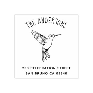 Hummingbird Familie spricht zartes Süße an Gummistempel