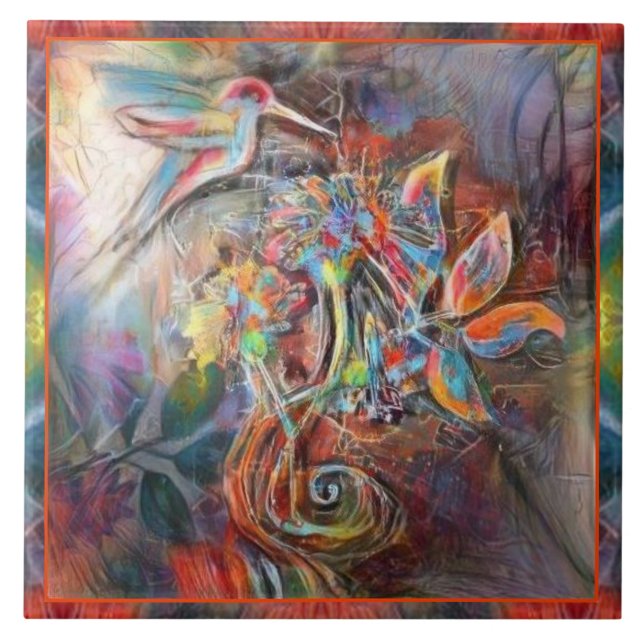 Hummingbird Flight Soft Pastors Art Fliese (Vorderseite)