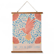 Hummingbird Floral Art Print