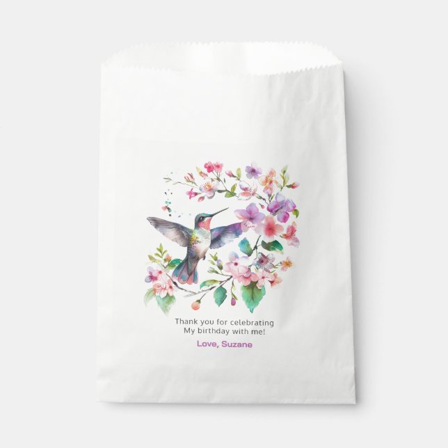 Hummingbird Floral Bouquet Reath Geschenktütchen (Vorderseite)
