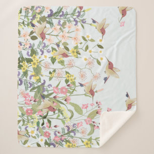 Hummingbird Floral Garden Vintag Illustration Sherpadecke