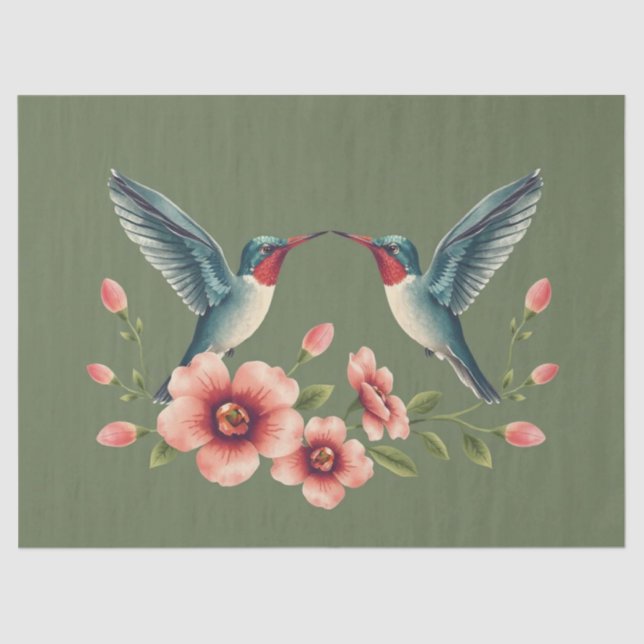 Hummingbird Floral Seidenpapier (Vorderseite)
