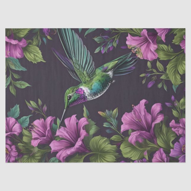 Hummingbird Floral Seidenpapier (Vorderseite)