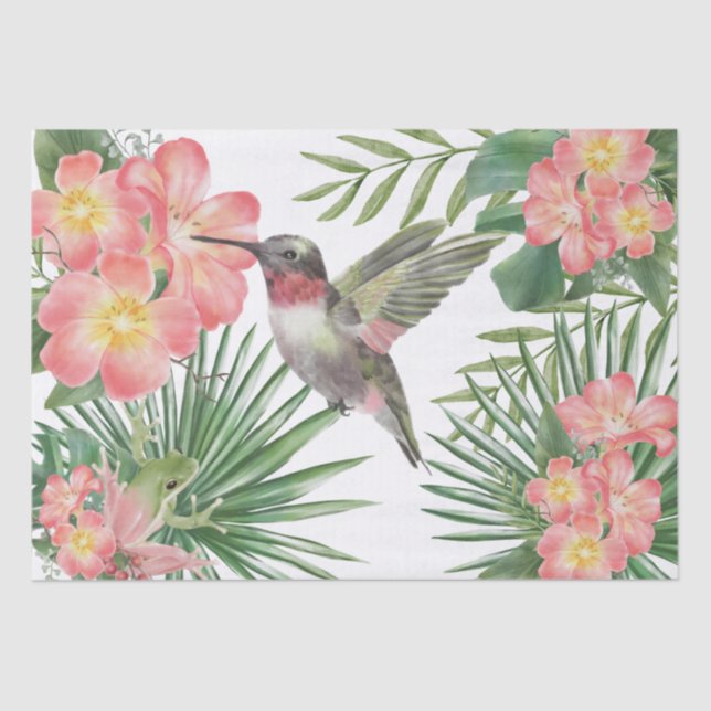 Hummingbird Floral Watercolor Seidenpapier (Vorderseite)