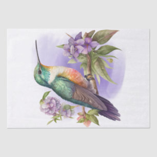 Hummingbird Floral Watercolor Seidenpapier