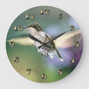Hummingbird Flying Große Wanduhr