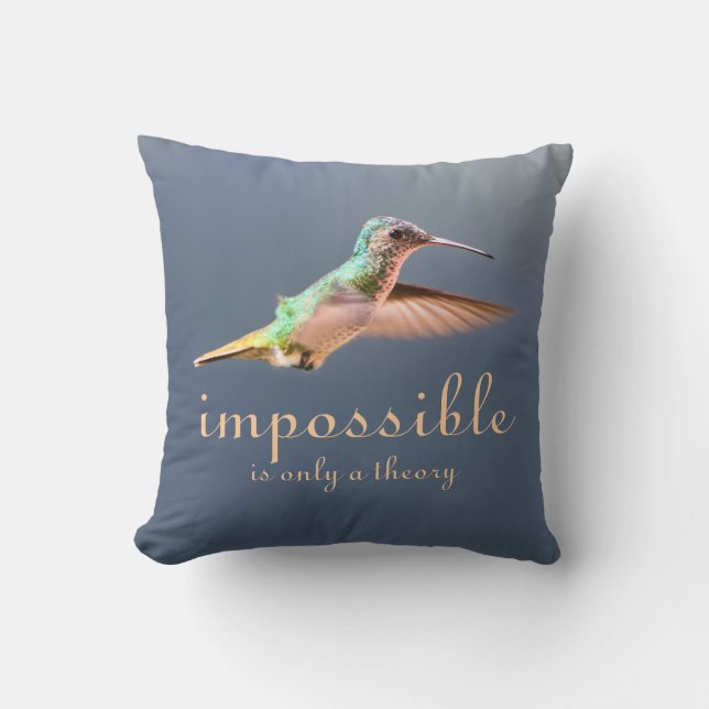 Hummingbird Flying Impossible ist nur eine Theorie Kissen (Vorderseite)