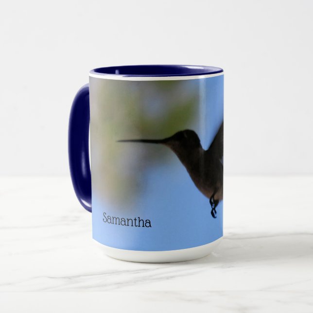Hummingbird Flying Personalized Mug Tasse (Vorderseite Links)