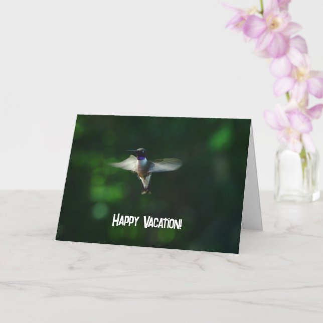 Hummingbird Flying Vacacation Wunschkarte Karte (Orchidee)