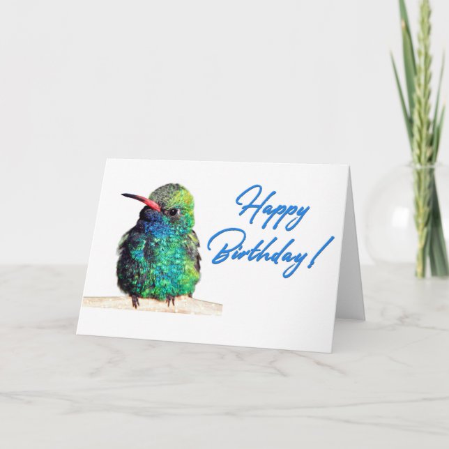 Hummingbird Foto Happy Birthday Card Dankeskarte (Vorderseite)