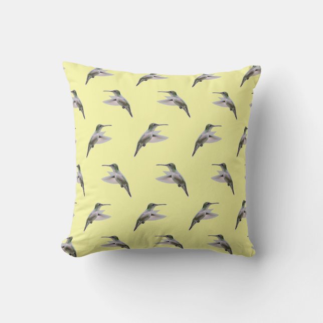 Hummingbird Frenzy Kissen (hellgelb) (Vorderseite)