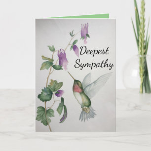 Hummingbird Garden Deepest Beileid Watercolor Karte