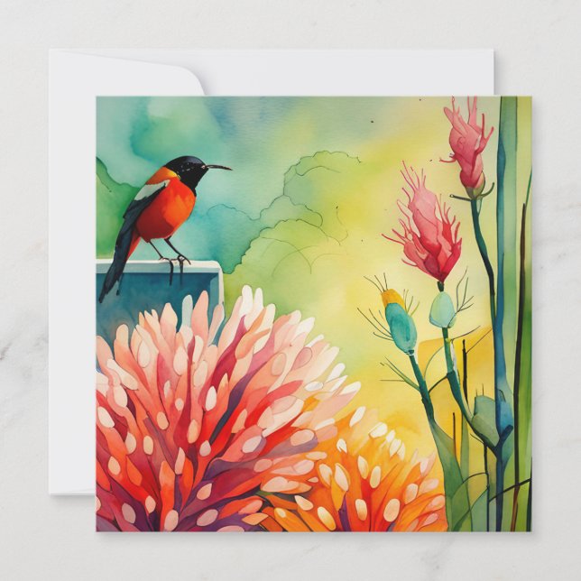 Hummingbird Garden Flat Card (Vorderseite)