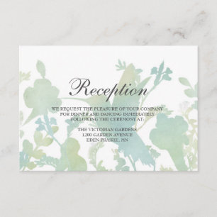 Hummingbird Garden Watercolor Hochzeitsempfang Begleitkarte