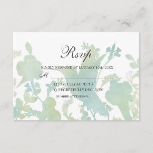 Hummingbird Garden Watercolor Wedding RSVP Card Karte