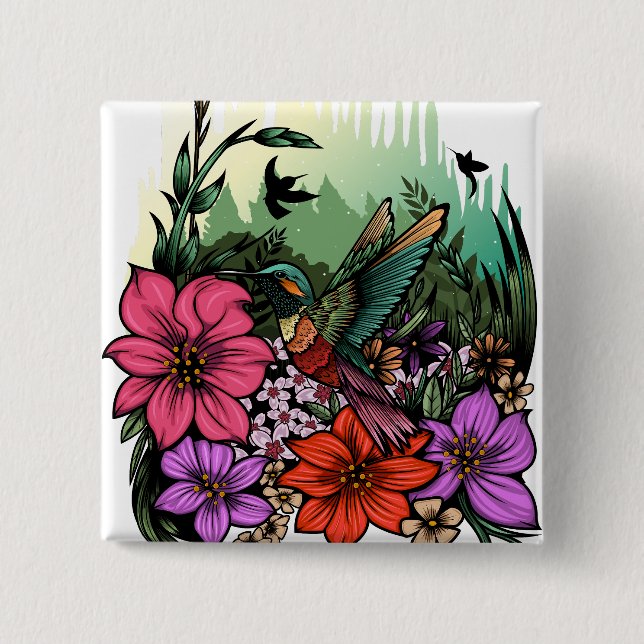 Hummingbird Garten Button (Vorderseite)