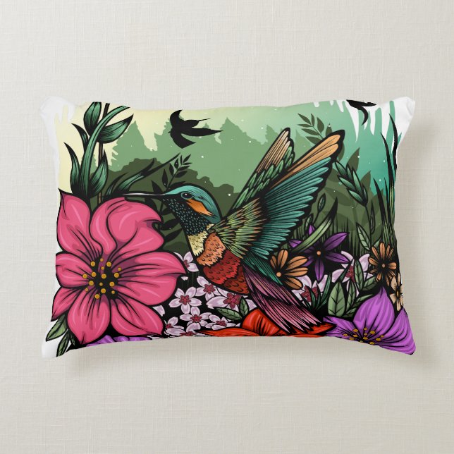 Hummingbird Garten Dekokissen (Vorderseite)