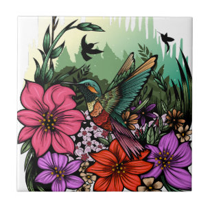 Hummingbird Garten Fliese