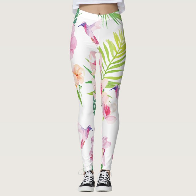 Hummingbird Garten Leggings (Vorderseite)