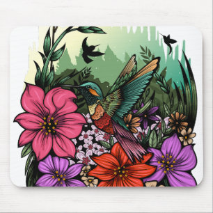 Hummingbird Garten Mousepad