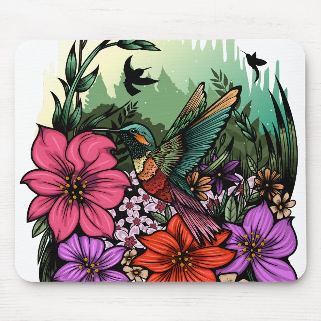 Hummingbird Garten Mousepad (Vorne)
