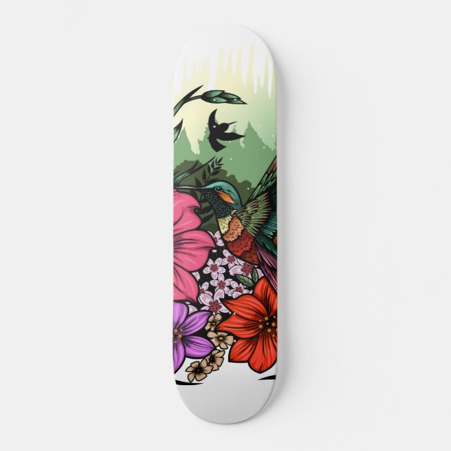 Hummingbird Garten Skateboard (Vorderseite)