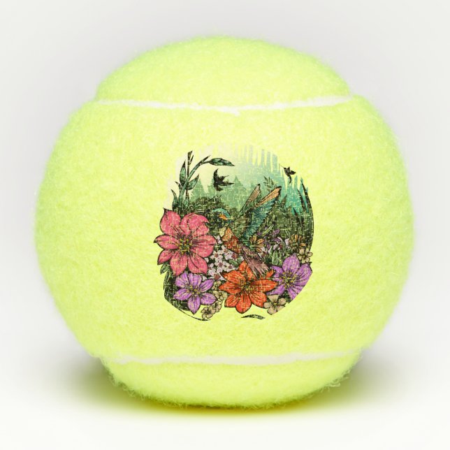 Hummingbird Garten Tennisbälle (Vorderseite)