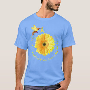 Hummingbird Gelbe Sonnenblume Kinderkrebs Krieg T-Shirt
