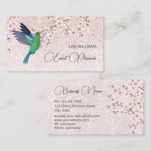 Hummingbird Girly Shiny Business Card Visitenkarte