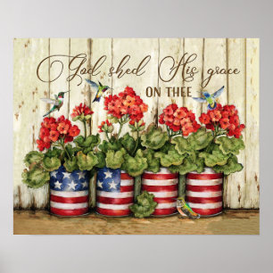 Hummingbird God verschüttet seine Gnade Hauswarmin Poster