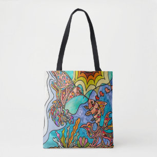 Hummingbird Goldfish Reflection Fantasy Art Tasche