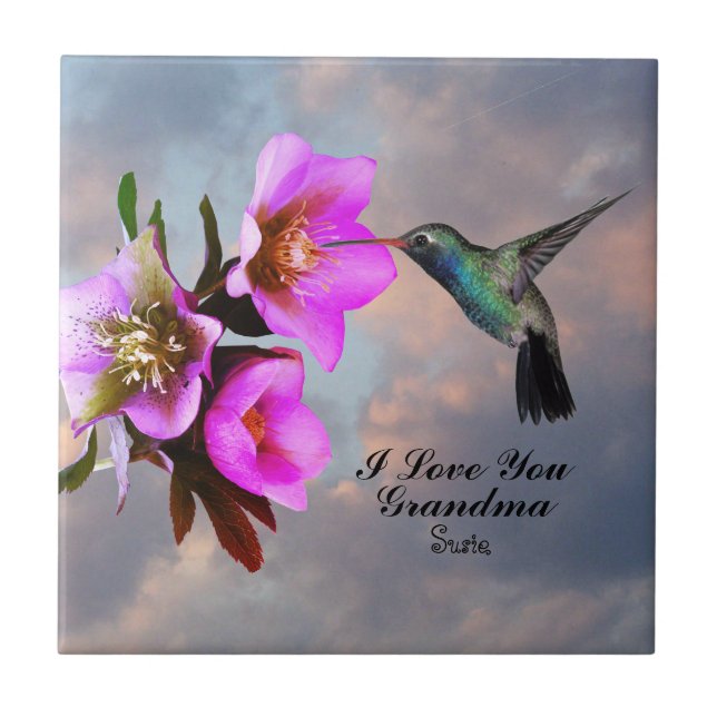 HUMMINGBIRD-GRANDMA FLIESE (Vorderseite)