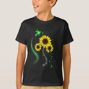 Hummingbird Green Sunflower Bile Duct Cancer Aware T-Shirt