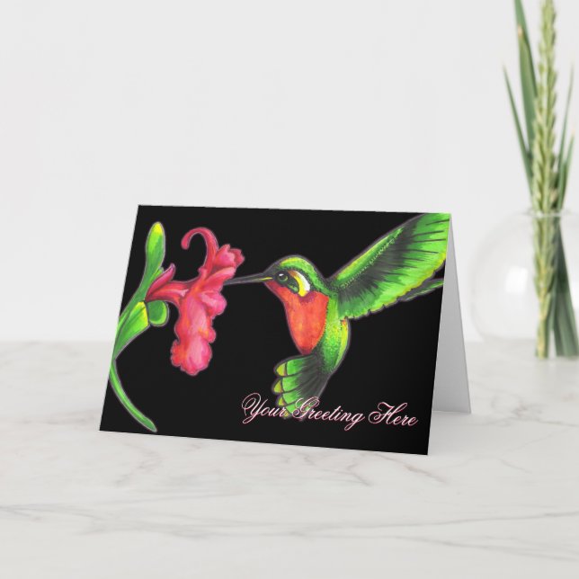 Hummingbird Grußkarte Karte (Vorderseite)