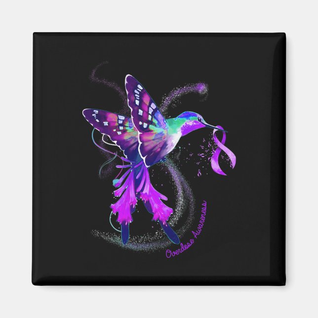 Hummingbird Halten Sie Lila Multifunktionsleisten- Magnet (Vorne)